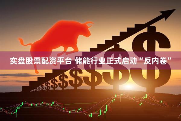 实盘股票配资平台 储能行业正式启动“反内卷”